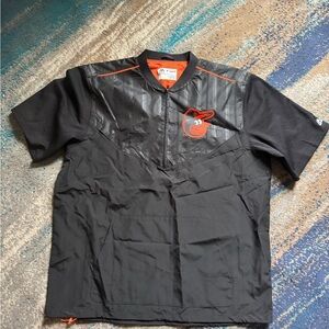 MLB orioles baltimore Men's Black and Orange Shirt